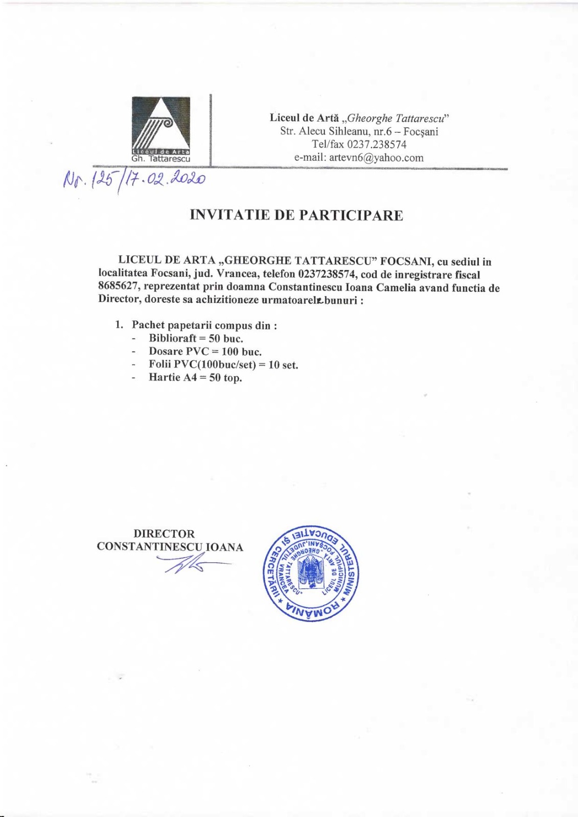 Invitatie participare