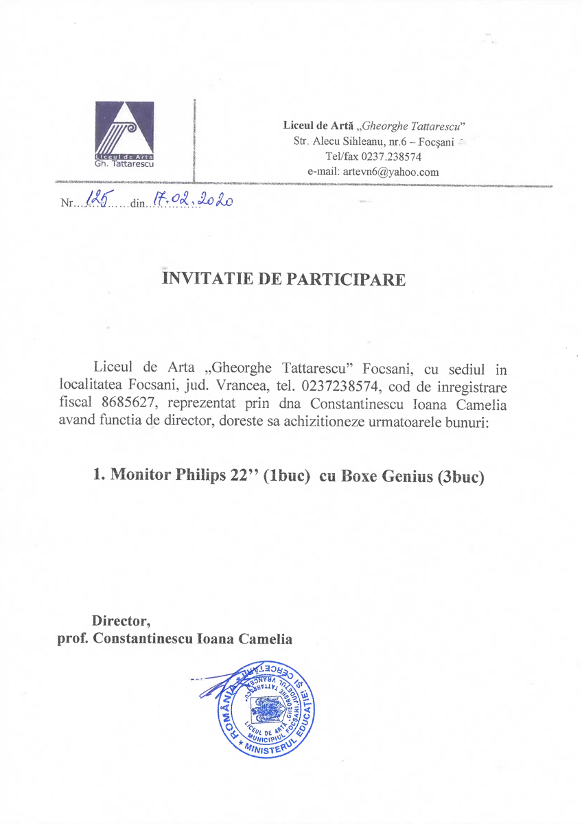 Invitatie participare